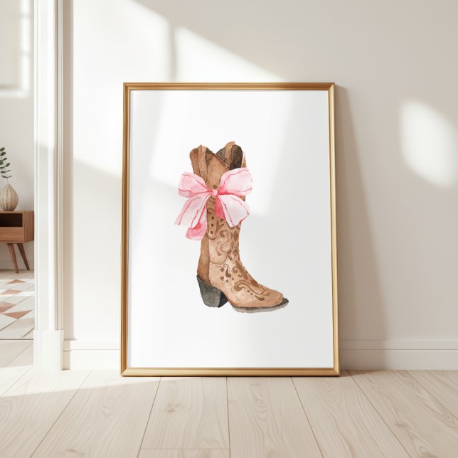 Pink Bow Cowgirl Boot Girly Western Wall Art (Creator Uploaded)