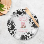 Pink Bow & Cowgirl Boots Coquette Western Birthday Paper Plate<br><div class="desc">Pink Bow & Cowgirl Boots Coquette Western Birthday Paper Plates</div>