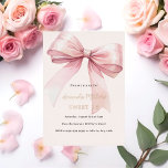 Pink bow cream elegant SWEET 16 rose gold<br><div class="desc">A soft beige,  cream coloured background,  decorated with a pink large bow. Personalise and add a name and party details. The name and the event are written with real rose gold foil.</div>