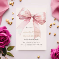 Pink bow cream rose gold Quinceanera luxury
