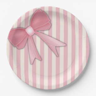 Pink Bow Cushion. Paper Plate