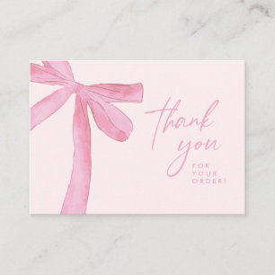 Pink bow Custom business Handlettering Business Card
