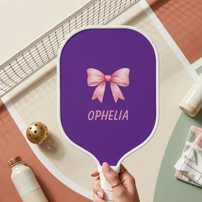 Pink Bow Custom Name Viral Pickleball Paddle (Creator Uploaded)