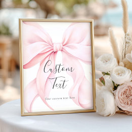Pink Bow Custom Text Table Sign
