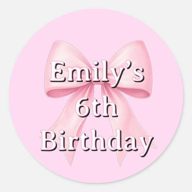 pink bow customisable sticker (Front)