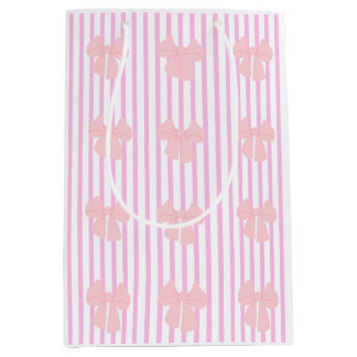pink bow design medium gift bag