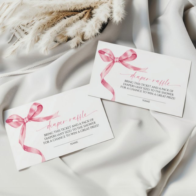Pink Bow Diaper Raffle  Enclosure Card (Creator Uploaded)