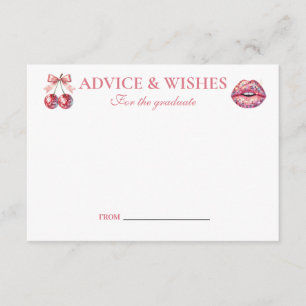 Pink Bow Disco Ball Graduation Party Enclosure Card