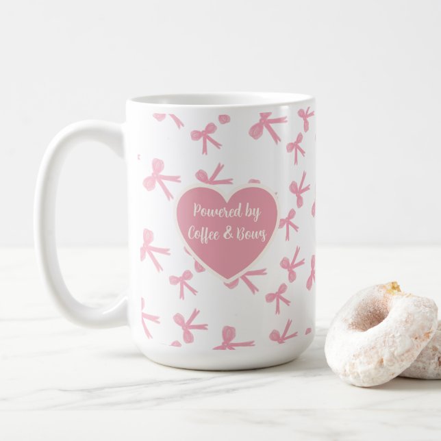 Pink Bow Dreams Coffee Mug (With Donut)