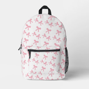 Pink Bow Dreams Coquette Backpack Hand-Drawn