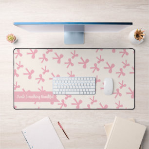 Pink Bow Dreams Desk Mat