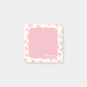 Pink Bow Dreams Sticky Notes