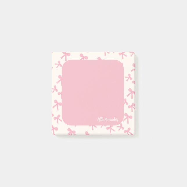 Pink Bow Dreams Sticky Notes (Front)
