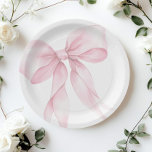 Pink Bow elegant Blush Pink Baby shower Paper Plate<br><div class="desc">Pink Bow elegant Blush Pink Baby shower Paper Plates
Matching items available.</div>