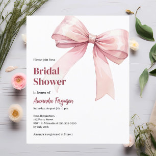 Pink bow elegant Bridal Shower invitation