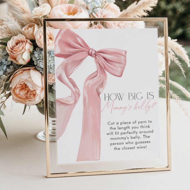 Pink Bow Elegant Coquette How Big is Mummy’s Belly Poster (Creator Uploaded)