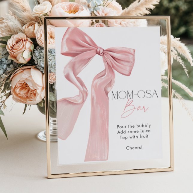 Pink Bow Elegant Coquette Mum-osa Bar Poster (Creator Uploaded)
