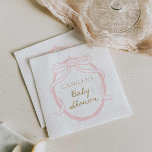 Pink Bow Elegant Girl Baby Shower Napkin<br><div class="desc">Our Pink Bow paper napkins will add the finishing touch -with a blend of elegance and cuteness, these napkins promise to leave a lasting impression on your guests. Pair with our adorable baby shower decor for an unforgettable celebration. You have the option to change the colour of all text and...</div>