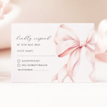 Pink Bow Elegant  RSVP Response Card<br><div class="desc">Elegant RSVP Card with a romantic pink bow</div>