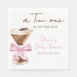 Pink Bow Espresso Martini Baby Shower Napkin