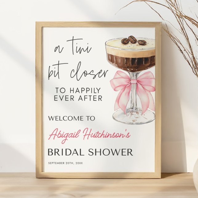 Pink Bow Espresso Martini Bridal Shower -  16x20  Poster (Pink Bow Espresso Martini Bridal Shower - 16x20 Poster)
