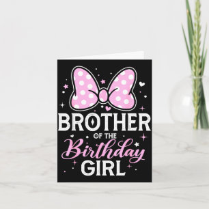 Pink bow family matching brother of the birthdayPi Card