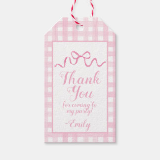 Pink Bow Favour Tags