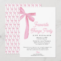 Pink Bow Favourite Things Party Gift Exchange