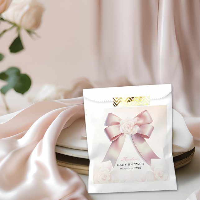 Pink Bow floral Baby Shower  Favour Bag (Creator Uploaded)