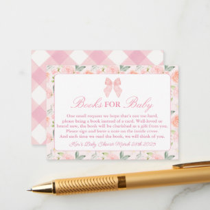 Pink Bow Floral Coquette Baby Shower Enclosure   Card