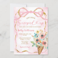 Pink Bow Floral Ice Cream Scooped Bridal Shower 