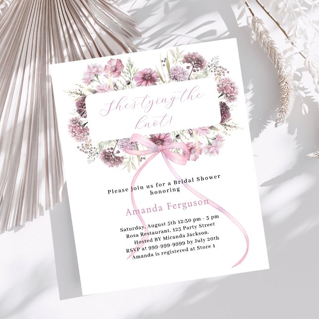 Pink bow floral She's tying the Knot Bridal Shower (Creator Uploaded)