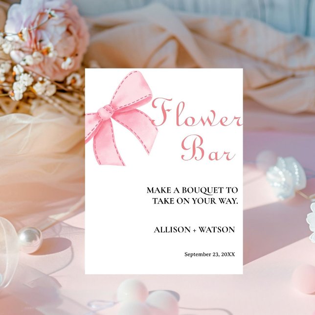 Pink Bow Flower bar sign bridal shower flower  (Creator Uploaded)