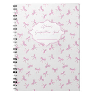 Pink bow Frilly Coquette Personalised Composition Notebook