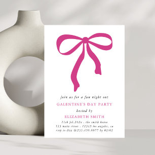 Pink Bow Galentines Day Party Invitation