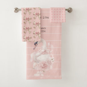 Pink Bow Girl Baby Shower Bath Towel Set