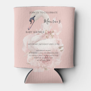 Pink Bow Girl Baby Shower Can Cooler