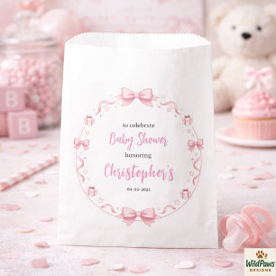 Pink Bow Girl Baby Shower – Cute & Fun Party Favour Bag