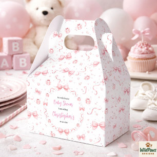 Pink Bow Girl Baby Shower – Cute & Fun Party Favour Box