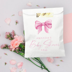 PINK BOW girl Baby shower Favour Bag