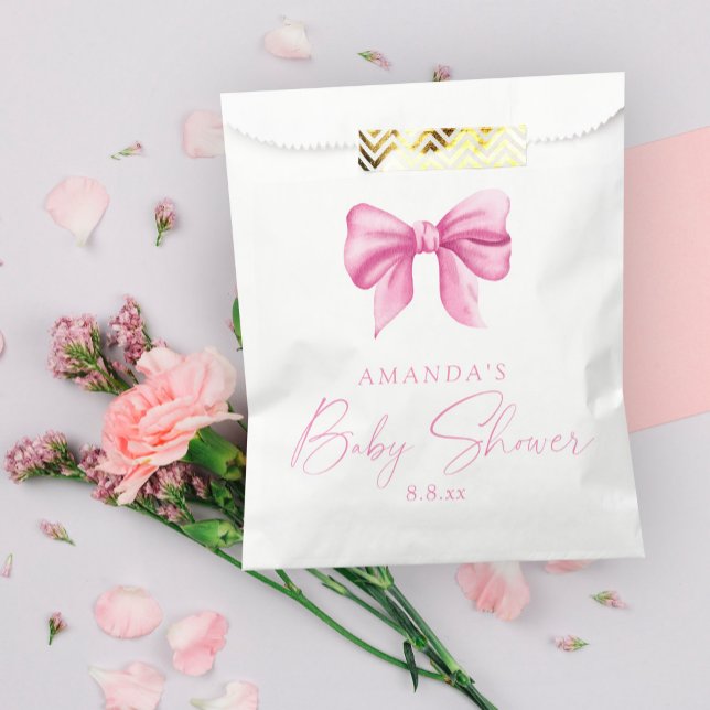 PINK BOW girl Baby shower Favour Bag (Creator Uploaded)
