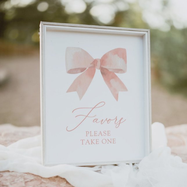 Pink Bow Girl Baby Shower Favours Sign (Creator Uploaded)