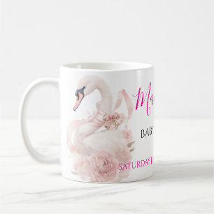 Pink Bow Girl Baby Shower Invitation Coffee Mug