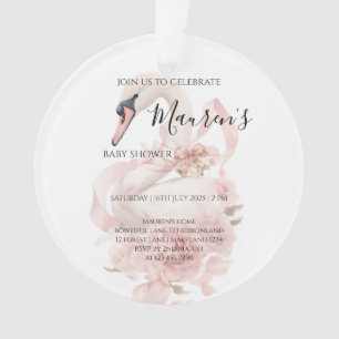 Pink Bow Girl Baby Shower Ornament