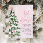 Pink Bow Girl Christmas Tree Oh Baby Baby Shower Invitation<br><div class="desc">Celebrate the upcoming arrival of your little girl with our Pink Bow Girl Christmas Tree Oh Baby Baby Shower Invitation! Featuring a charming pink bow and a festive Christmas tree, this invitation is perfect for a holiday-themed baby shower. The sweet, seasonal design sets the tone for a cosy and heartwarming...</div>