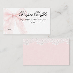 Pink Bow Girl Modern Baby Shower  Enclosure Card