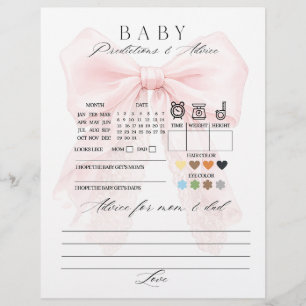 Pink Bow Girl Modern Baby Shower Games