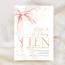 Pink Bow Girls 10th Birthday 