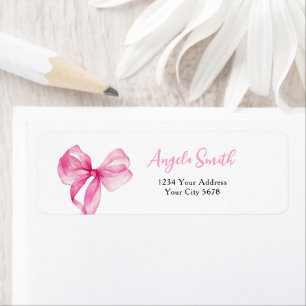 Pink Bow Girls 1st Birthday Address Return Address Label