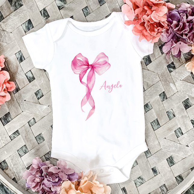 Pink Bow Girls Baby Bodysuit (Creator Uploaded)
